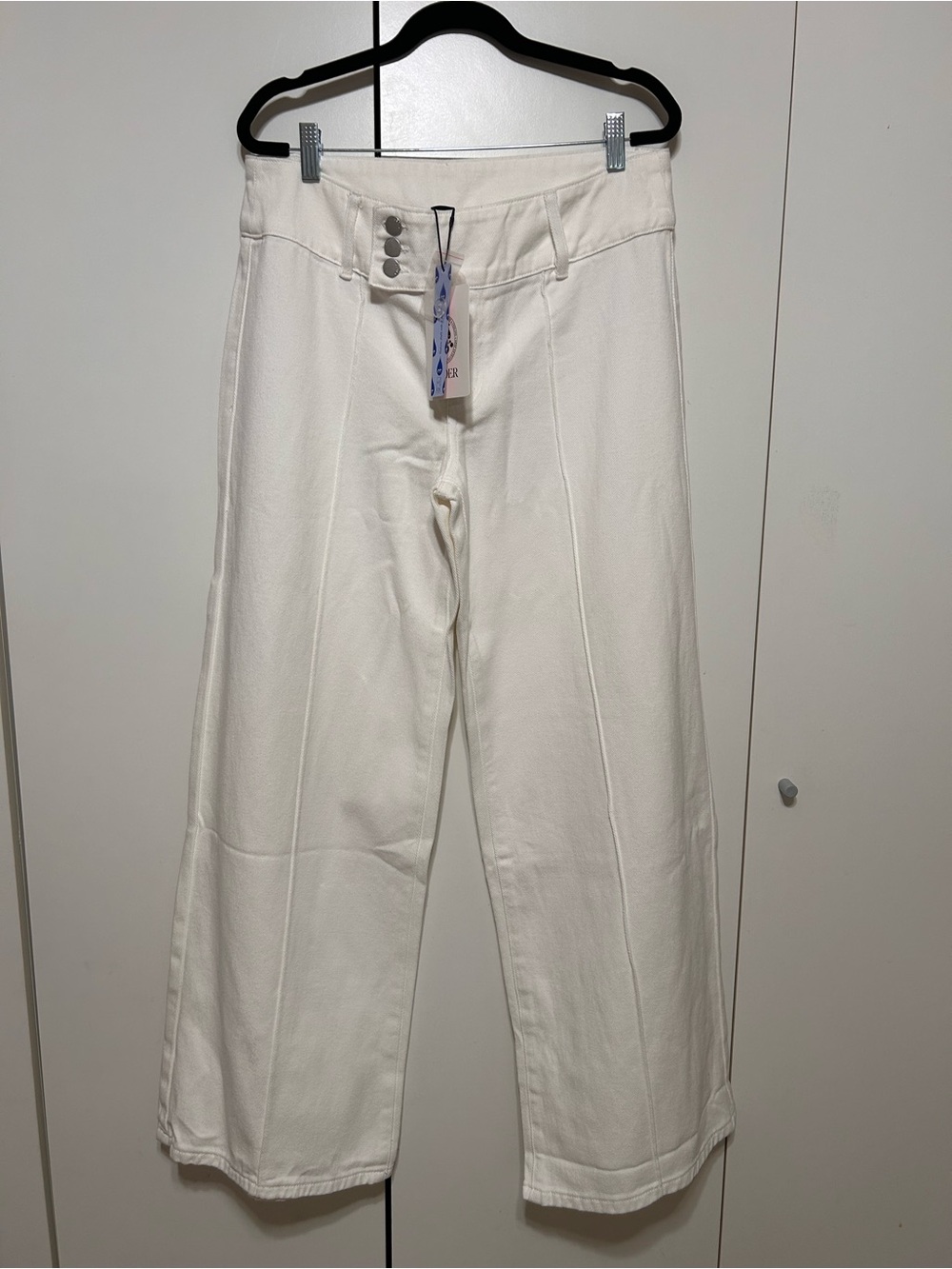 Cider Wide-Leg white jeans